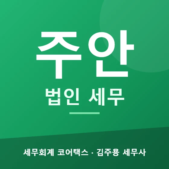 주안 법인 세무 - 세무회계 코어택스 김주용 세무사